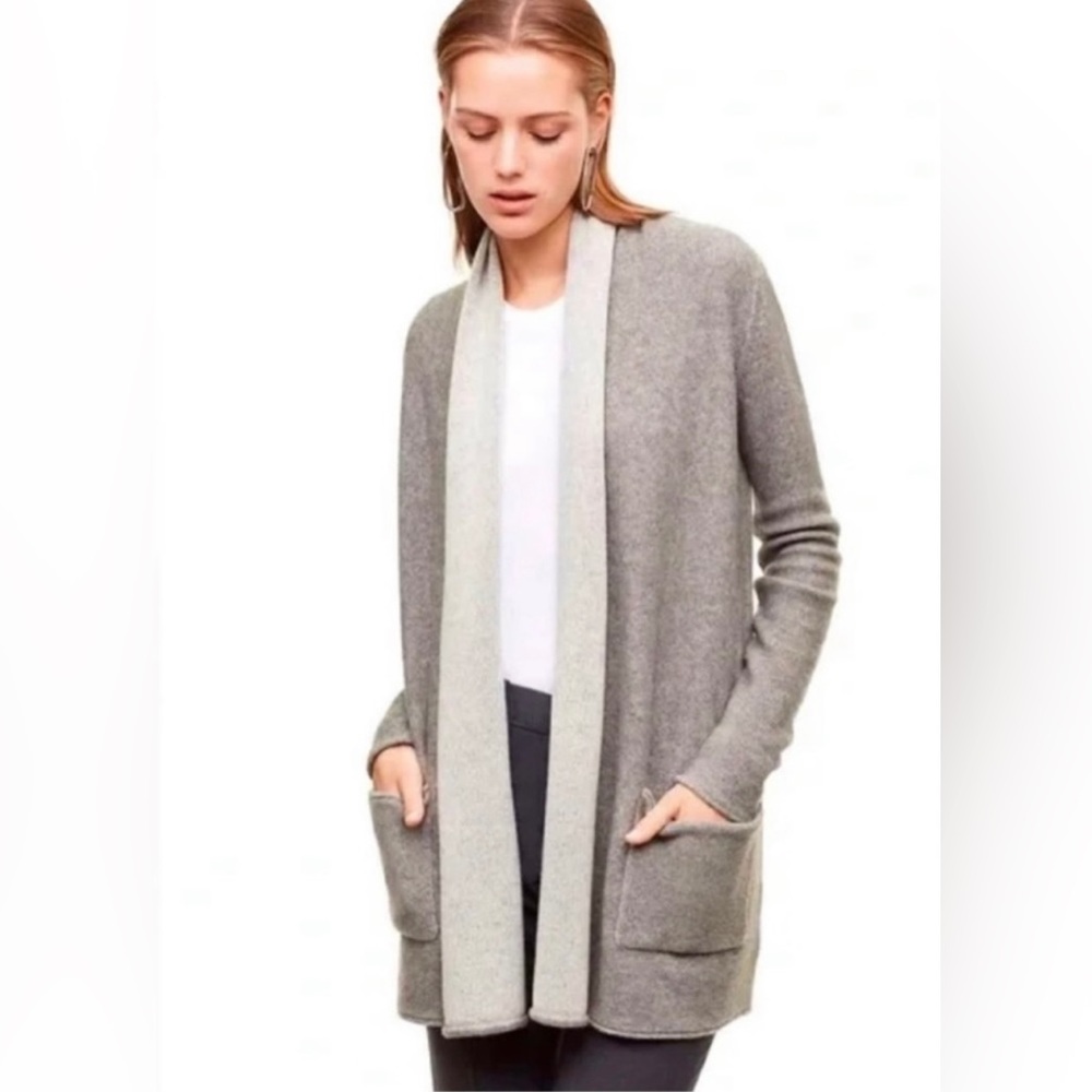 ARITZIA Babaton Beekman Cashmere Open Front Knit Cardigan. XS. Charcoal Grey.
